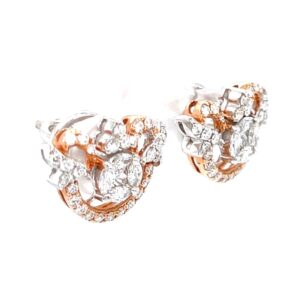 Gorgeous Pressure Setting Semi Circle Diamond Earrings 6TOP91