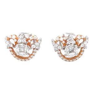 Gorgeous Pressure Setting Semi Circle Diamond Earrings 6TOP91