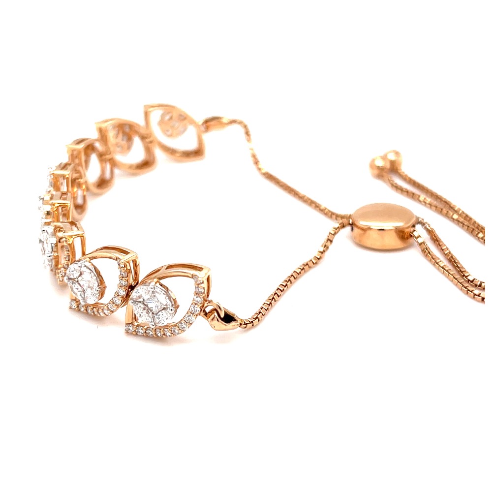 Adjustable tennis bracelet with pressure set in the centre - Image 4