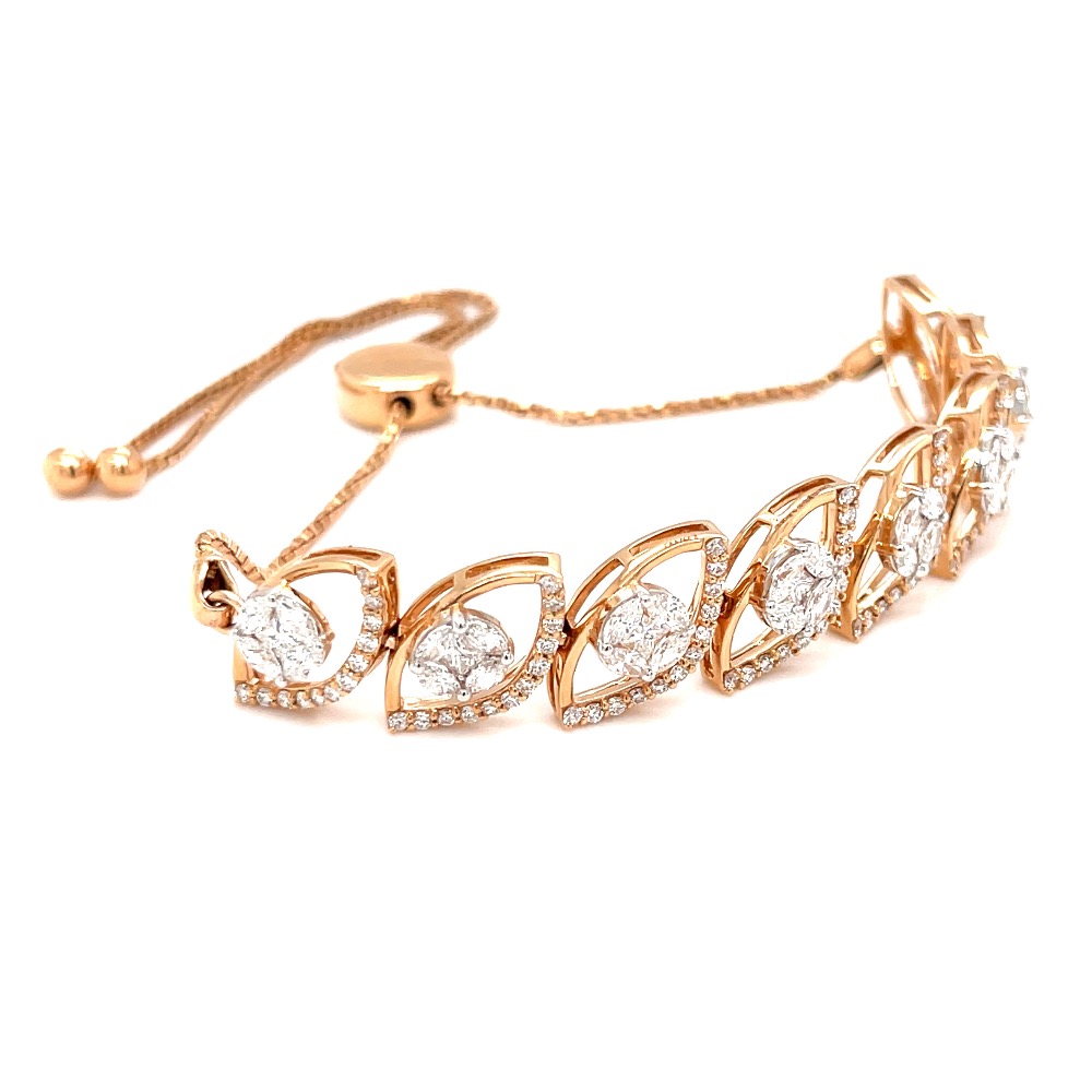 Adjustable tennis bracelet with pressure set in the centre - Image 2