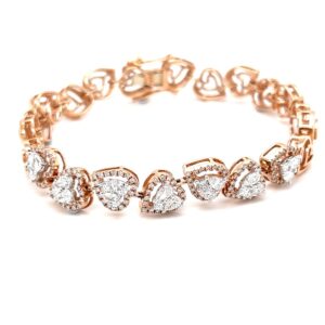 Mirum Heart Shaped Tennis Bracelet for Valentines in Diamonds
