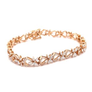 Hermoso Flexible Tennis Bracelet in Diamonds for Evening Wear