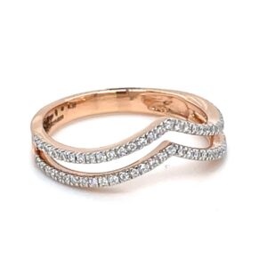 Double Single Line Band Ring in Rose Gold 0LR196