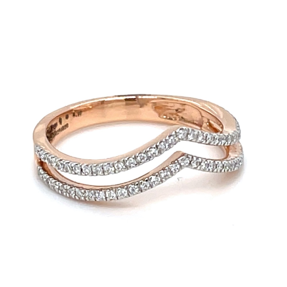 Double Single Line Band Ring in Rose Gold 0LR196 - Image 3
