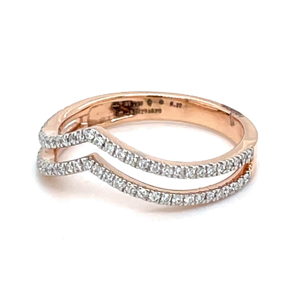 Double Single Line Band Ring in Rose Gold 0LR196 - Image 2
