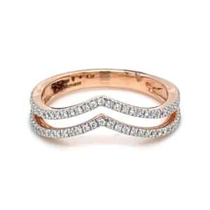 Double Single Line Band Ring in Rose Gold 0LR196