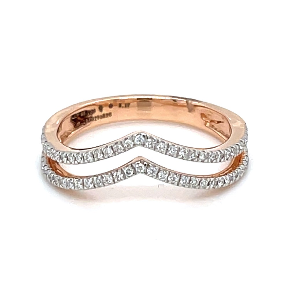 Double Single Line Band Ring in Rose Gold 0LR196