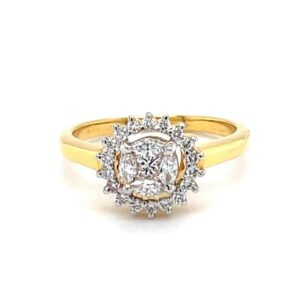 Pressure Setting in a SunFlower Design Diamond Ring 0LR184