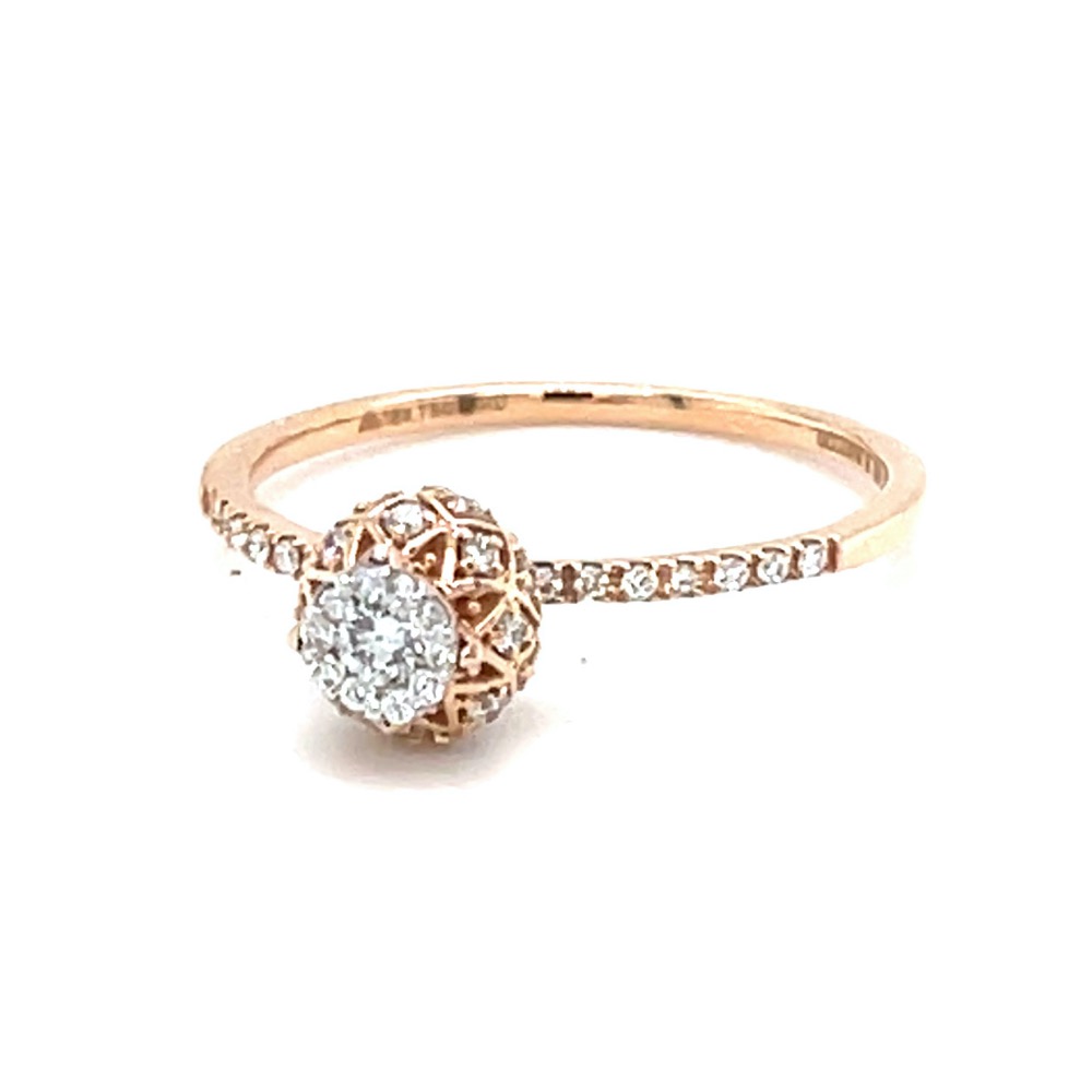 Criss Cross Vase Design ring in 18k Rose Gold - 0LR157 - Image 2