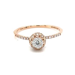 Criss Cross Vase Design ring in 18k Rose Gold - 0LR157