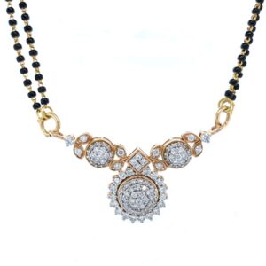Traditional maharashtrian style vatimani pendant in 18k rose gold - 6.830 grams - vvs ef - 1.44 carats - 8dhp113