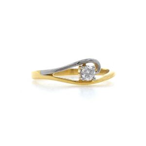 Classic solitaire diamond ring in 18k yellow gold - 1.730 gms - vvs ef 9 cents - 0lr73