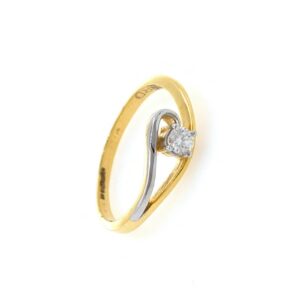 Classic solitaire diamond ring in 18k yellow gold - 1.730 gms - vvs ef 9 cents - 0lr73