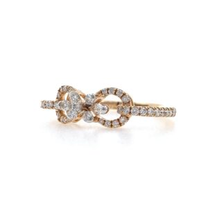 Infinity Knot Diamond Ring in 18k Rose Gold - 2.330 grams - 0.40 carats - 0LR70