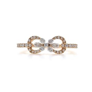 Infinity Knot Diamond Ring in 18k Rose Gold - 2.330 grams - 0.40 carats - 0LR70