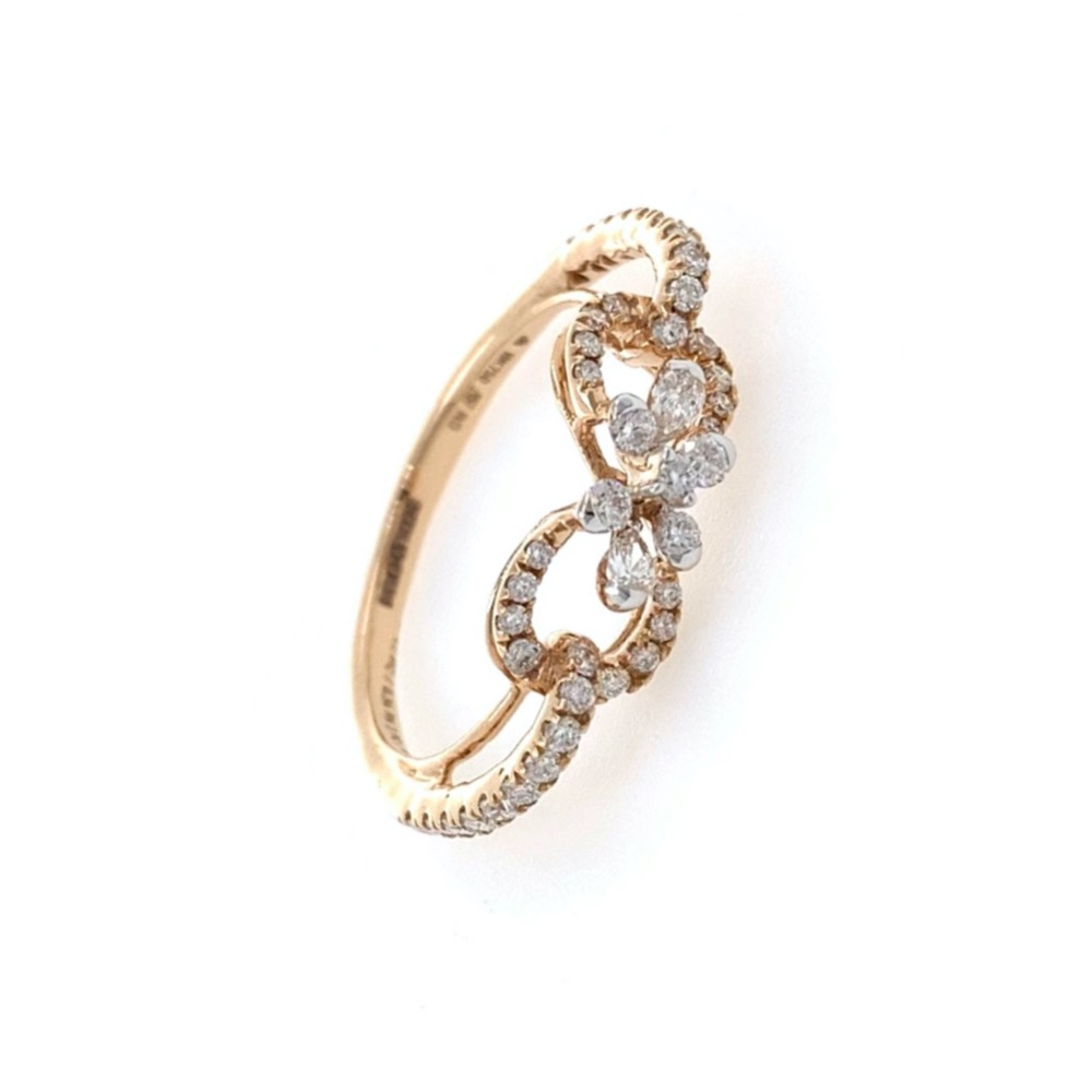 Infinity Knot Diamond Ring in 18k Rose Gold - 2.330 grams - 0.40 carats - 0LR70