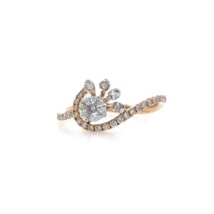 Charmante Diamond Ring delicately designed to give a feel of flower and Petals in 18k Rose Gold - VVS EF - 0.44 carats - 0LR67