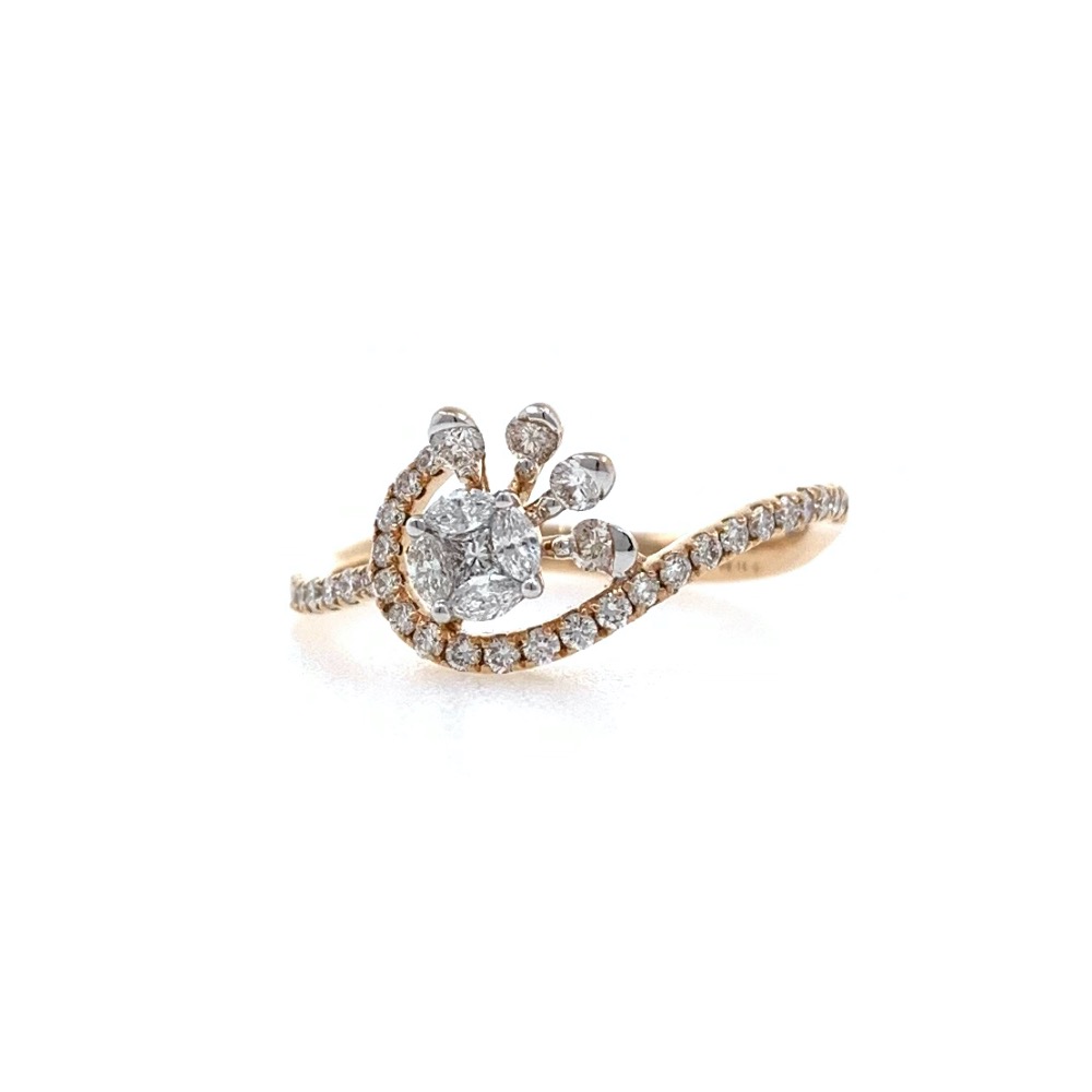 Charmante Diamond Ring delicately designed to give a feel of flower and Petals in 18k Rose Gold - VVS EF - 0.44 carats - 0LR67 - Image 4