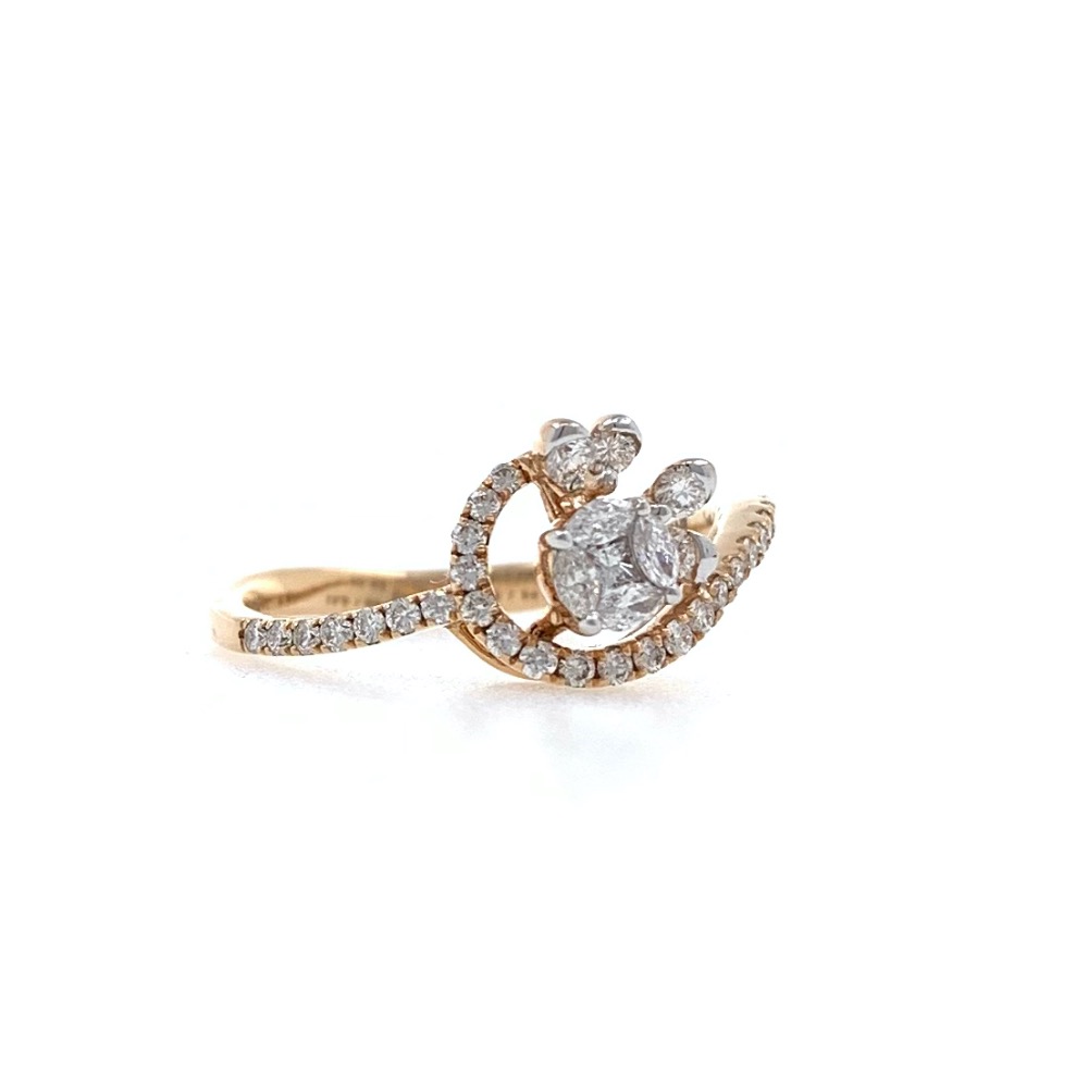 Charmante Diamond Ring delicately designed to give a feel of flower and Petals in 18k Rose Gold - VVS EF - 0.44 carats - 0LR67 - Image 3