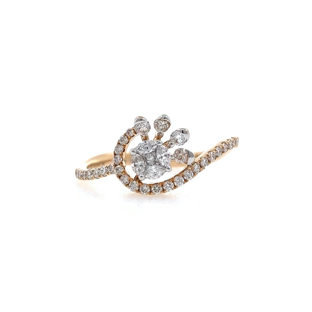 Charmante Diamond Ring delicately designed to give a feel of flower and Petals in 18k Rose Gold - VVS EF - 0.44 carats - 0LR67 - Image 2