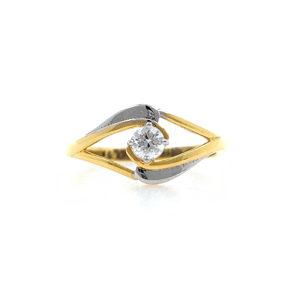 Solitaire Diamond Ring for Everyday Wear in 18k Yellow Gold - 1.810 grams - 16 cents VVS EF - 0LR66 - Image 2