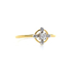 Solitaire Diamond Ring for Everyday use in 18K Yellow Gold - 1.310 gms - VVS EF 8 cents - 0LR62