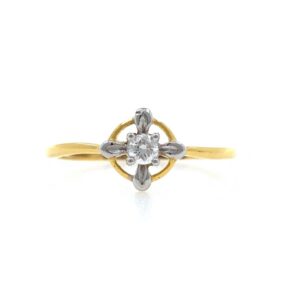 Solitaire Diamond Ring for Everyday use in 18K Yellow Gold - 1.310 gms - VVS EF 8 cents - 0LR62