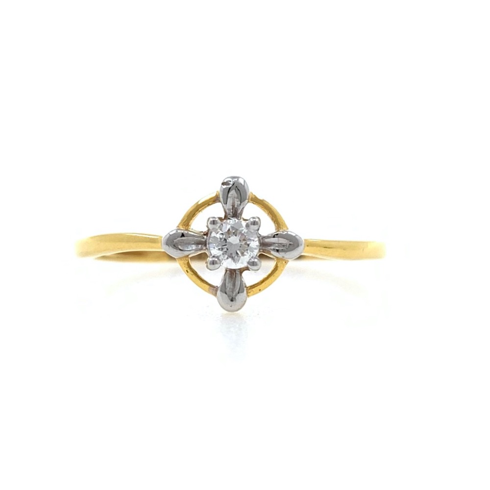 Solitaire Diamond Ring for Everyday use in 18K Yellow Gold - 1.310 gms - VVS EF 8 cents - 0LR62 - Image 2