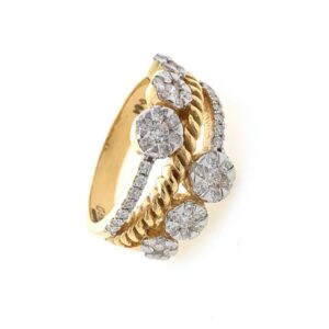 Bonum Diamond Ring with Six Pressure Setting in 18k Yellow Gold - 6.470 grams - VVS EF - 0.84 carats - 0LR58