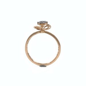 Flower with Gold Petal in 18k Rose Gold - 1.740 grams - VVS EF - 0.13 carats - 0LR55