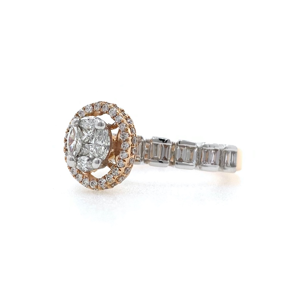 Mooi Diamond ring with pressure Setting using Marquise Princess Baguette and Round Diamonds 0LR40 - Image 4