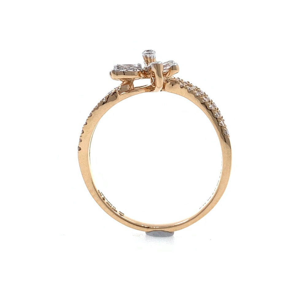 Flower & Petal Design Diamond Ring for Ladies in 18k Rose Gold 0LR24 - Image 5