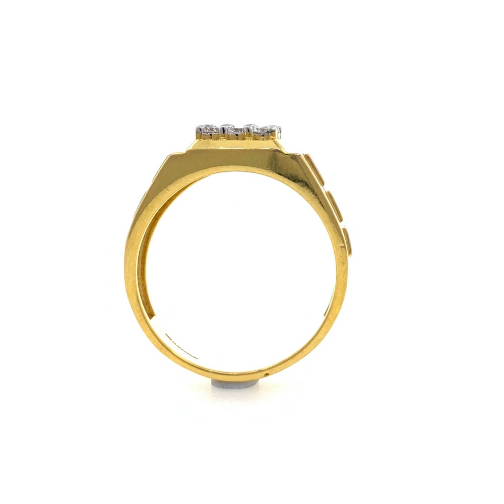 9 diamond with 3 squares gents ring in 18k yellow gold 0gr2 - Image 5