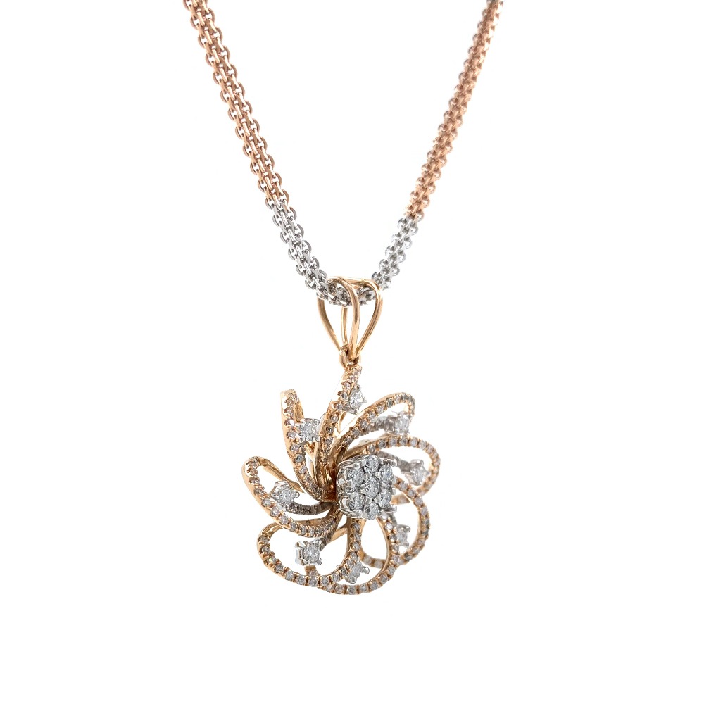 Windmill Inspired diamond pendant in 18k Rose gold 9SHP53 - Image 4