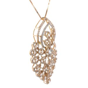 charmante with Fancy Shaped diamond pendant in 18k Rose Gold 9shp41