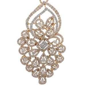 charmante with Fancy Shaped diamond pendant in 18k Rose Gold 9shp41