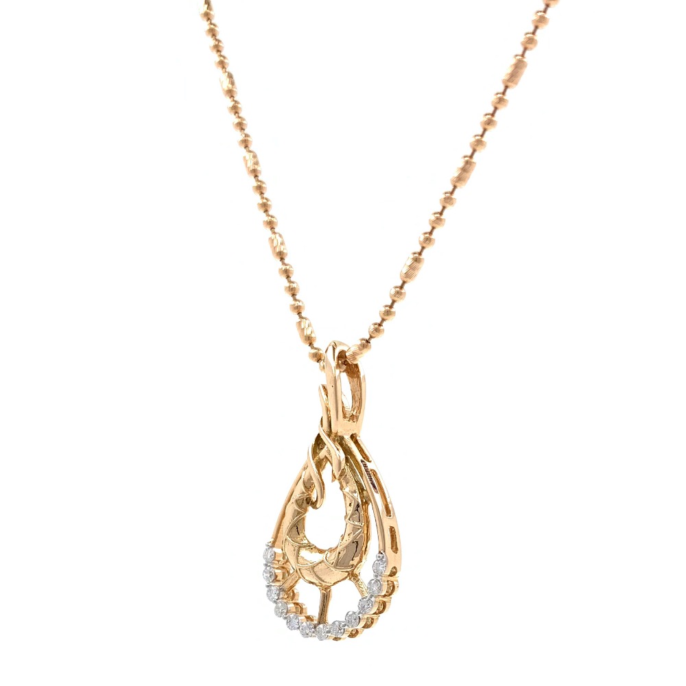 mignonne Tear Drop Diamond Pendant in 18k rose Gold 9SHP39 - Image 3
