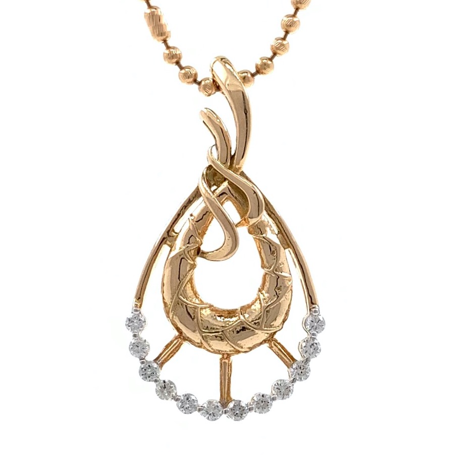 mignonne Tear Drop Diamond Pendant in 18k rose Gold 9SHP39 - Image 2