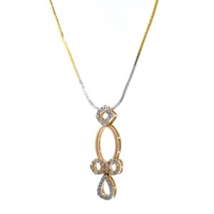 Delicate geometrical design diamond pendant in 18k rose gold 9shp37