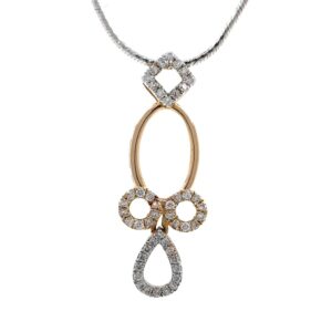 Delicate geometrical design diamond pendant in 18k rose gold 9shp37