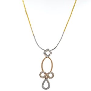 Delicate geometrical design diamond pendant in 18k rose gold 9shp37