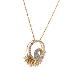 Peacock Design Diamond Pendant in 18k Rose Gold 9SHP28