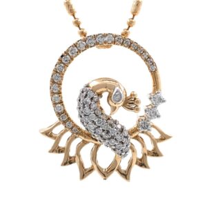 Peacock Design Diamond Pendant in 18k Rose Gold 9SHP28
