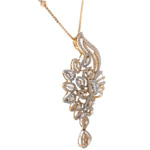 Suspendisse diamond pendant with drop in 18k rose gold 9shp26