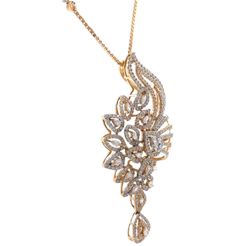 Suspendisse diamond pendant with drop in 18k rose gold 9shp26 - Image 4