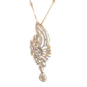 Suspendisse diamond pendant with drop in 18k rose gold 9shp26