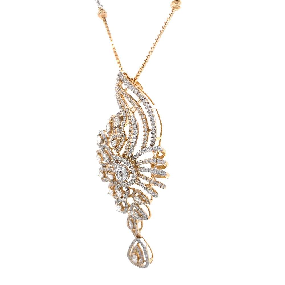 Suspendisse diamond pendant with drop in 18k rose gold 9shp26 - Image 3