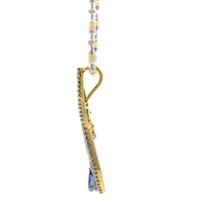 Blue Stone Diamond Pendant in 14k Yellow Gold 9SHP25