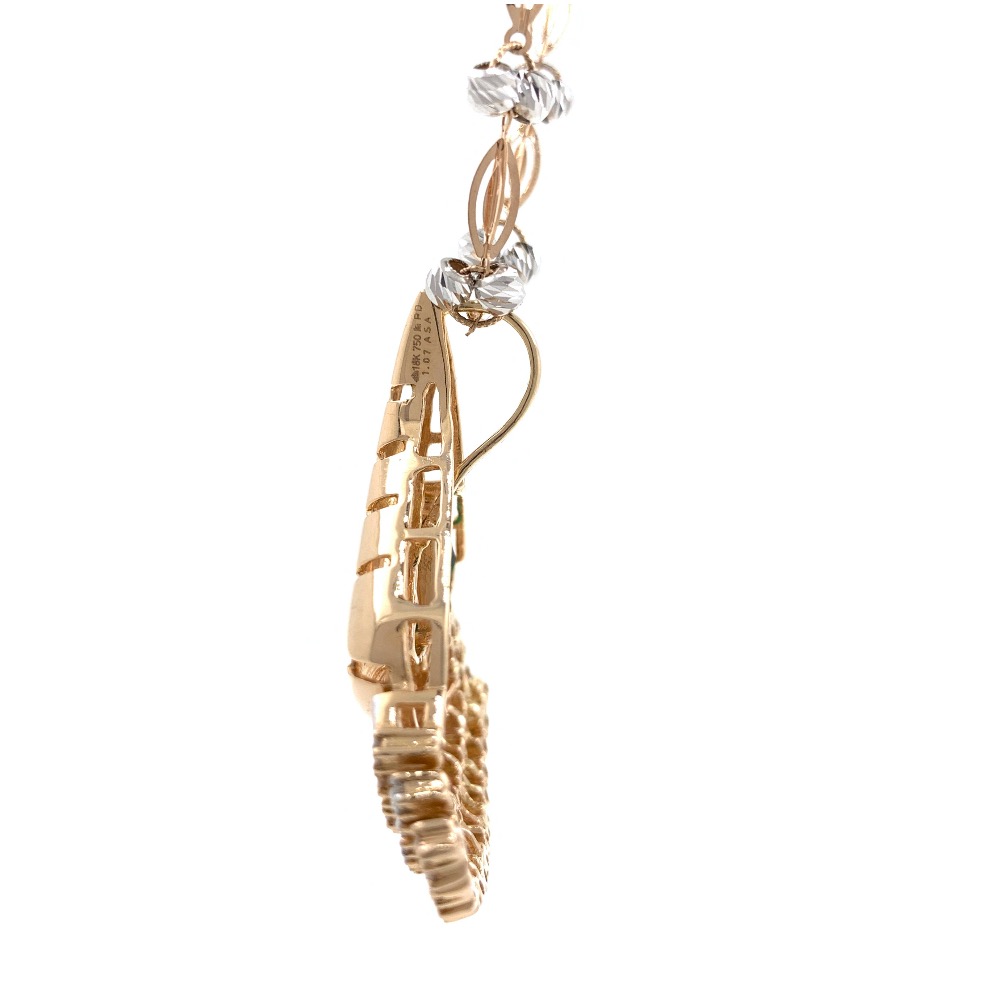 Triangular Green Stone Diamond Pendant in 18k rose gold 9SHP12 - Image 5