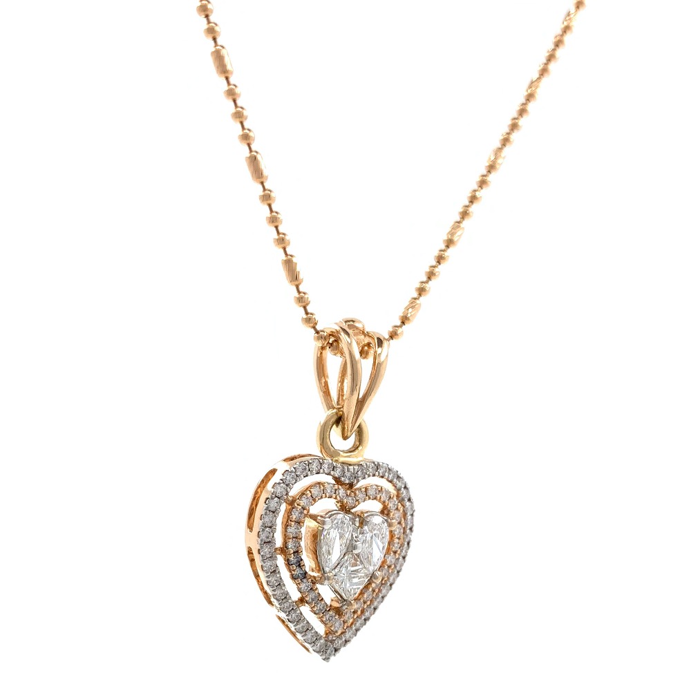 Heart Shaped Diamond Pendant in 18k Rose Gold 9SHP10 - Image 4